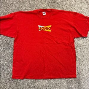 Sonic TShirt  Mens 2XL Red Employee Work Uniform‎